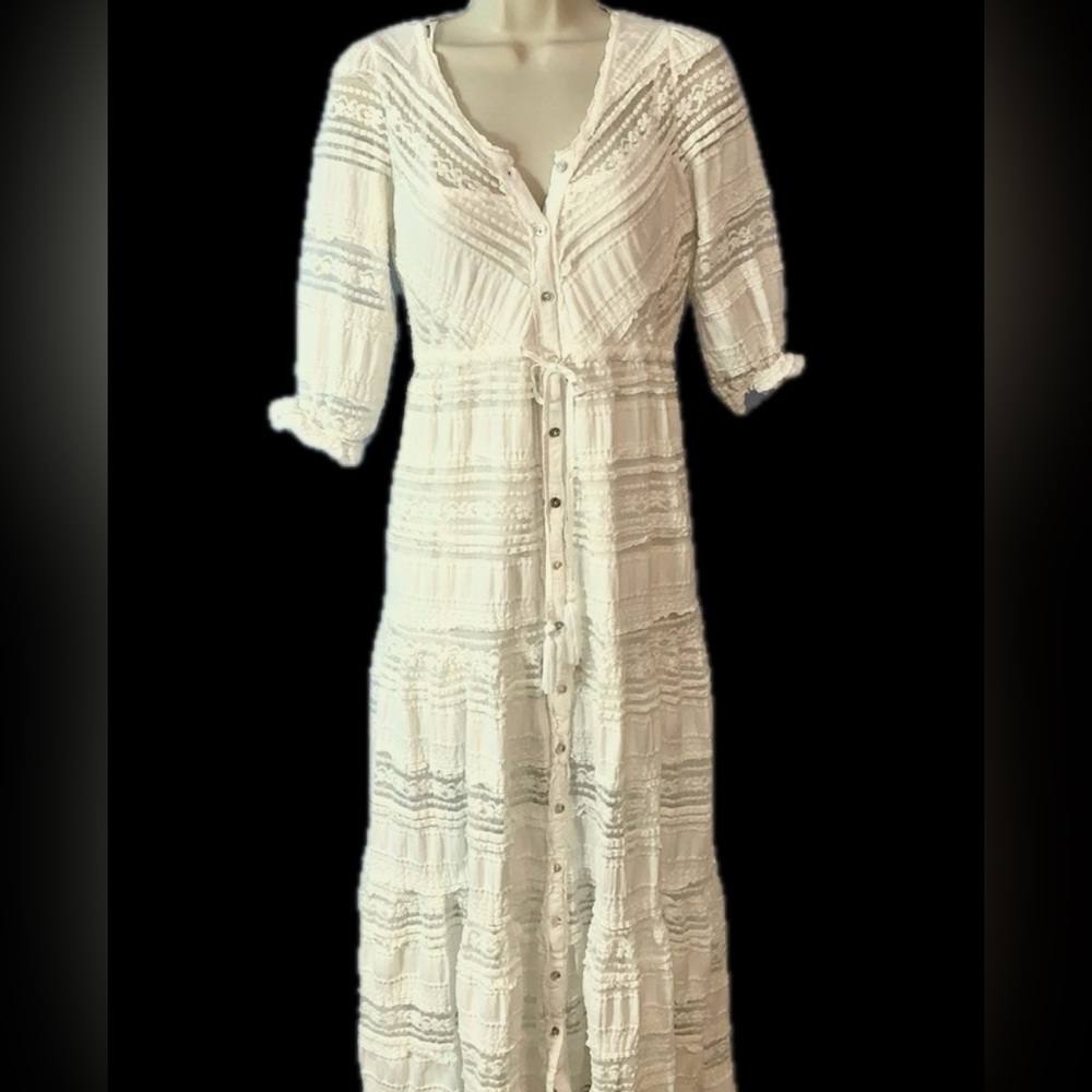 A Collective Story Women's White Ebba Eyelet Lace Maxi Dress Size Medium - Picture 14 of 16